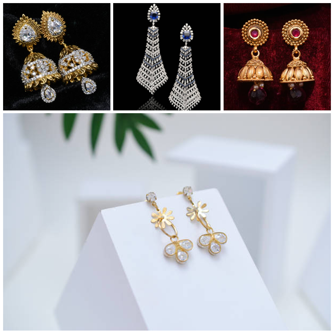 Elegant Gold and Diamond Earrings